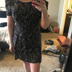 Black dress with purple pattern